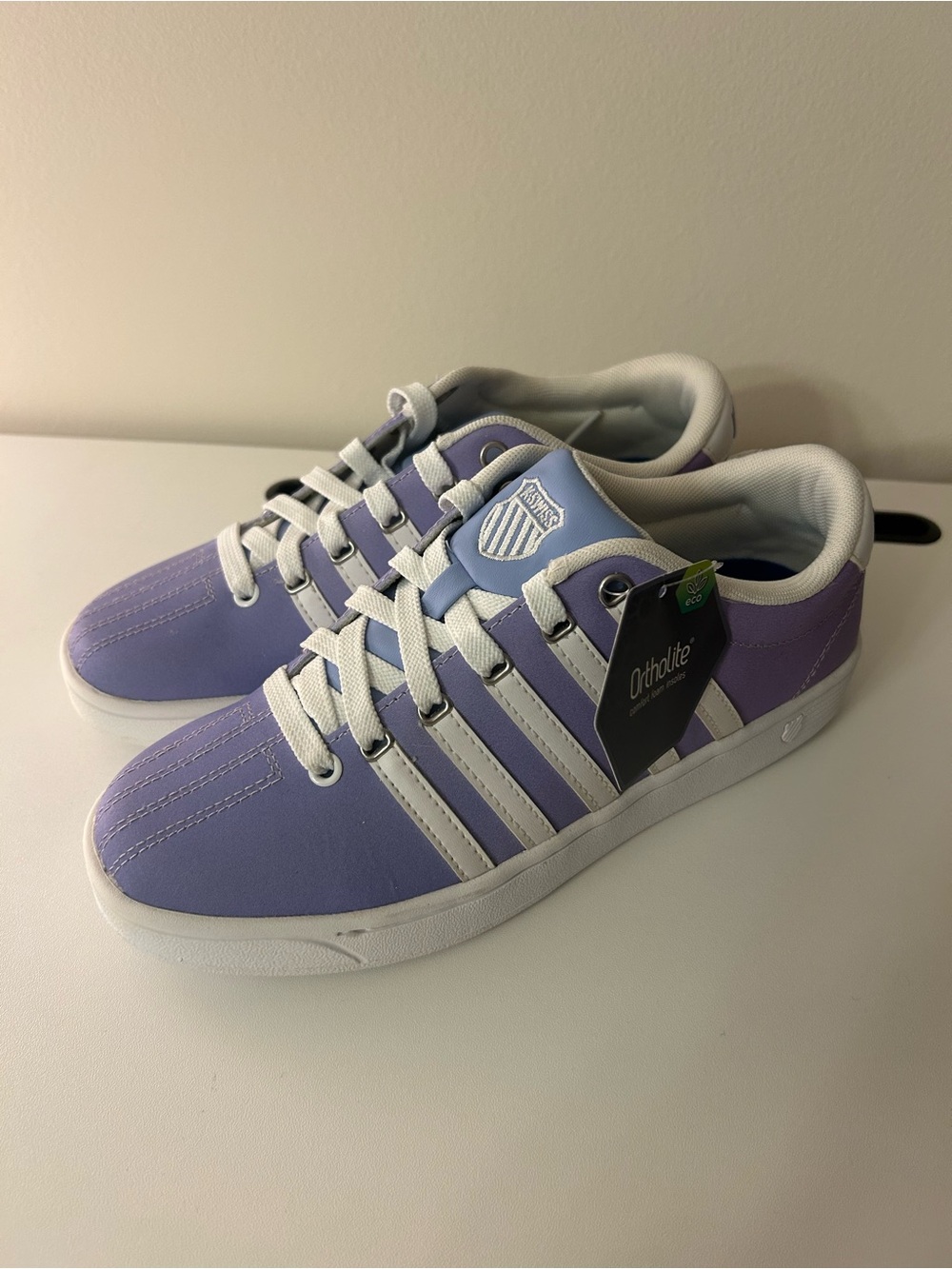 K-Swiss Classic Sneakers Lavender Purple White Lace-Up Shoes